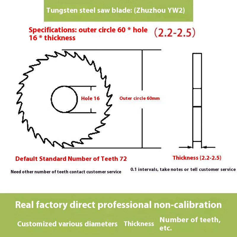 1142-Tungsten steel saw blade milling cutter ebony circular saw blade integral tungsten carbide saw blade outer diameter 20/30/40/60/80/100 Shandong Denso Pricision Tools Co.,Ltd.